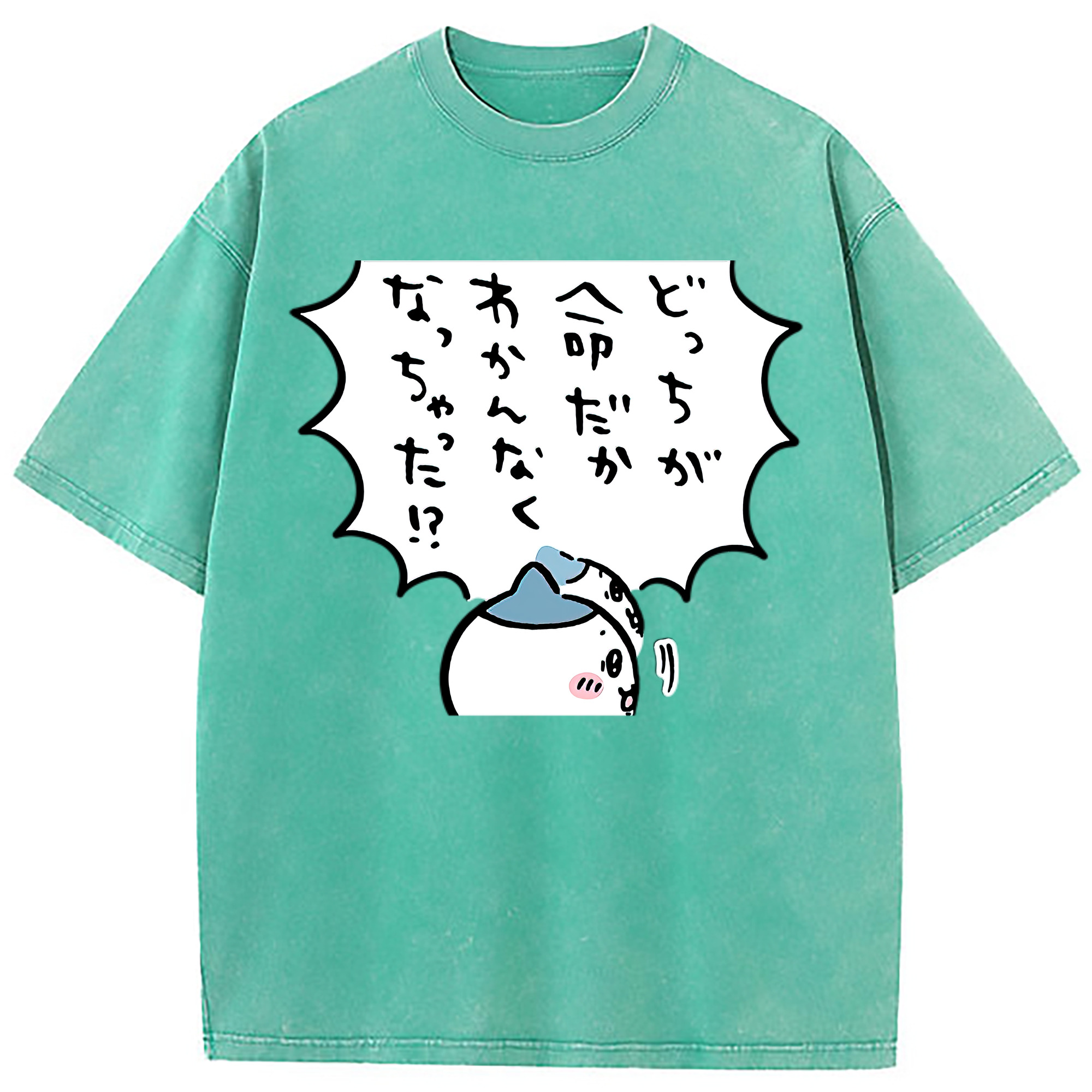 （画像用） ちいかわ ハチワレ Chii-kawa hachiware 綿100% ヴィンテージ風 半袖Tシャツ（フロントプリント）